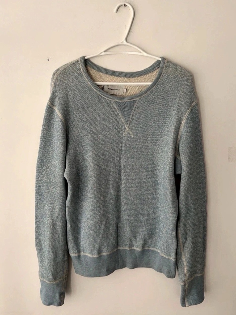 Wings + Horns Men's Crewneck Cotton Sweater Size M